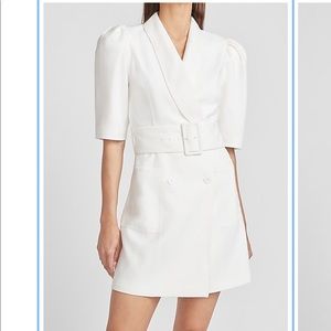 Express x LadyGang:Belted Puff Sleeve Blazer Dress